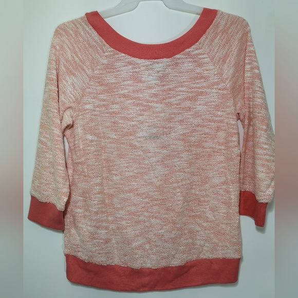 Love by Design Women 3/4 Raglan Sleeve Scoop T-Shirt Knit Textured Peach Size L - Picture 6 of 10